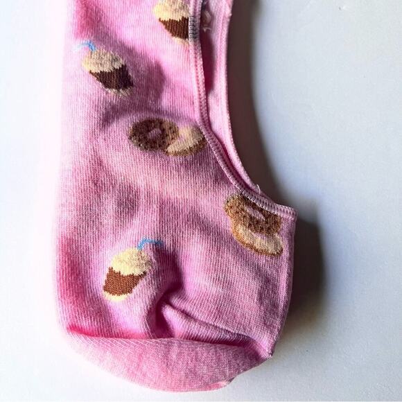 J.Crew Women's Coffee and Bagel Print Graphic Design 
No Show Ankle Socks - Picture 3 of 5